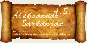 Aleksandar Sarkanjac vizit kartica